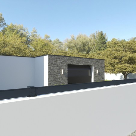 Kit de 10 à 50m, Clôture STARTER Aluminium Pleine Kit, Hauteur Max 1100 mm, Gris ou Blanc