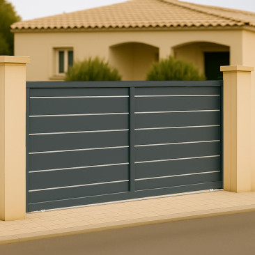 Portail Encelade Aluminium Coulissant Sur Mesure à Motoriser