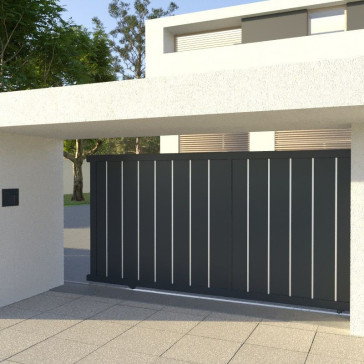 Portail Couronne Boréale Aluminium Coulissant Sur Mesure à Motoriser