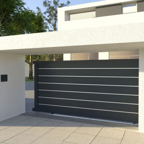 Portail Bremen Coulissant Standard Blanc ou Gris