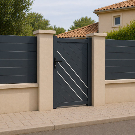 Portillon Barcelone Aluminium Standard Gris