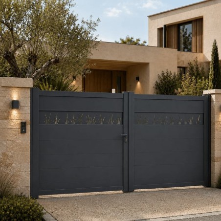 Portail Rh├®a aluminium Battant Sur Mesure
