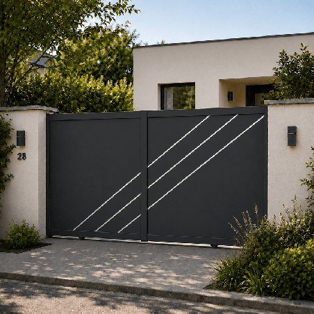 Portail Compas Aluminium Coulissant Sur Mesure