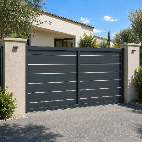Portail Encelade Aluminium Coulissant Sur Mesure