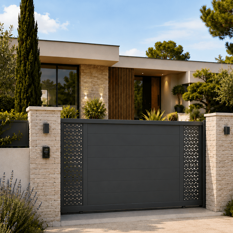 Portail Charon aluminium Coulissant Sur Mesure