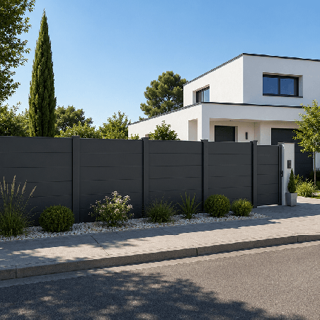 Kit Brise Vue Aluminium Pleine a Sceller Hauteur max 2000mm, Gris ou Blanc