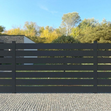 Kit Brise Vue Aluminium Ajourée a Sceller Hauteur max 2000mm, Gris ou Blanc
