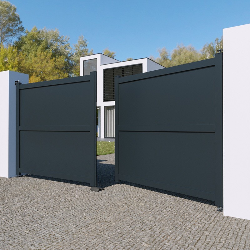 Portão Atlanta Batente Standard Altura 1800 mm Branco ou Cinzento Preparado para Motorização