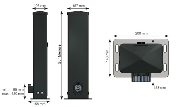 Dimensions Automatisme Sirius Portail Coulissant Sur Mesure