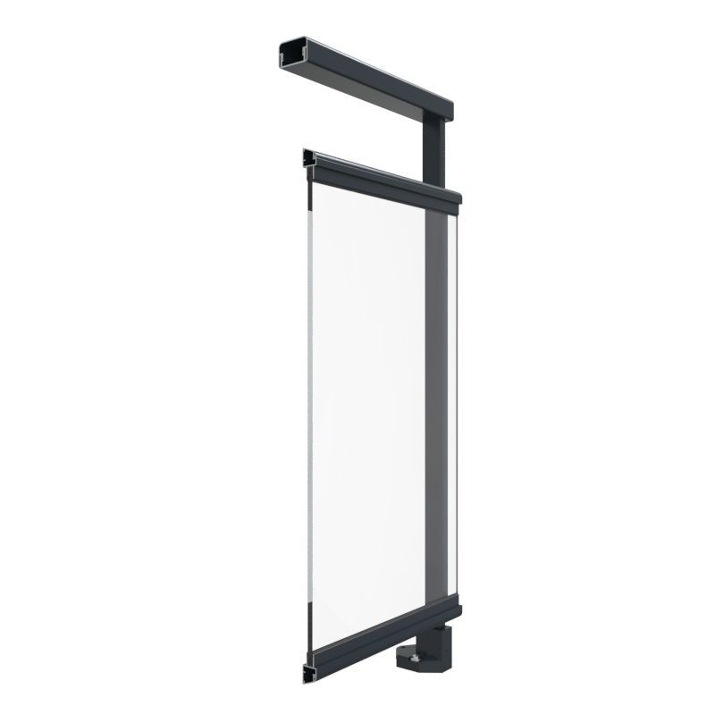 Vue de Coupe Garde Corps Aluminium Contemporain