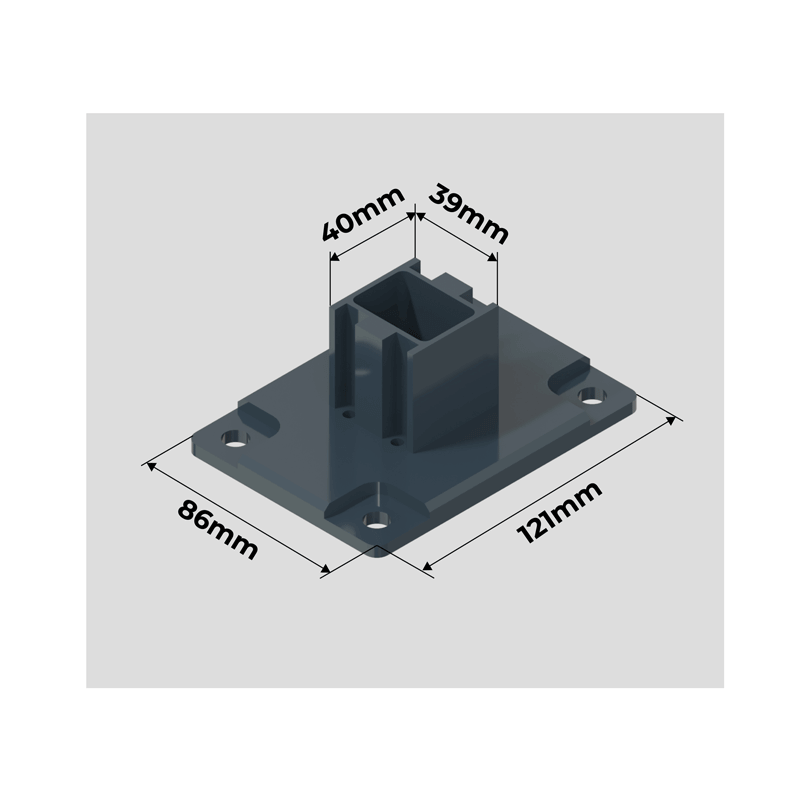 Dimensions Platine au Sol Clôture STARTER Aluminium Pleine