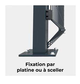 Fixation par platine ou à sceller