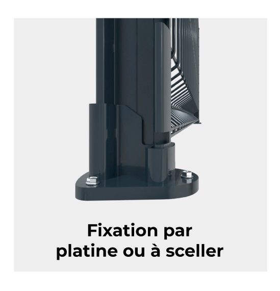 Fixation par platine ou à sceller