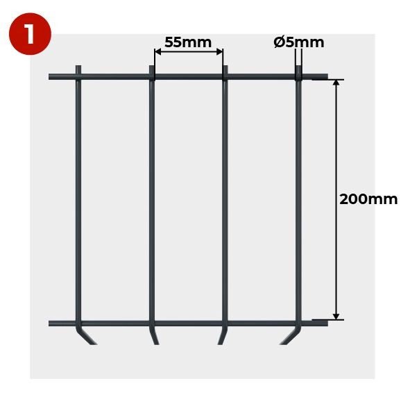 Mesures Grillage Rigide Soude 100x55mm