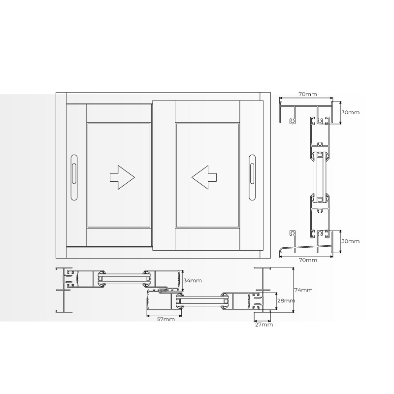 Dessin technique Pergolanda Toit Plat 3000 x 3000 mm