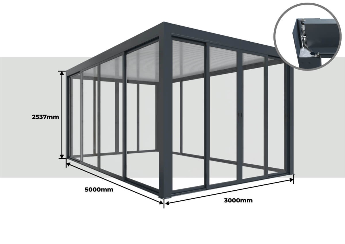 Dimensions Pergolanda Toit Plat 5000 x 3000 mm