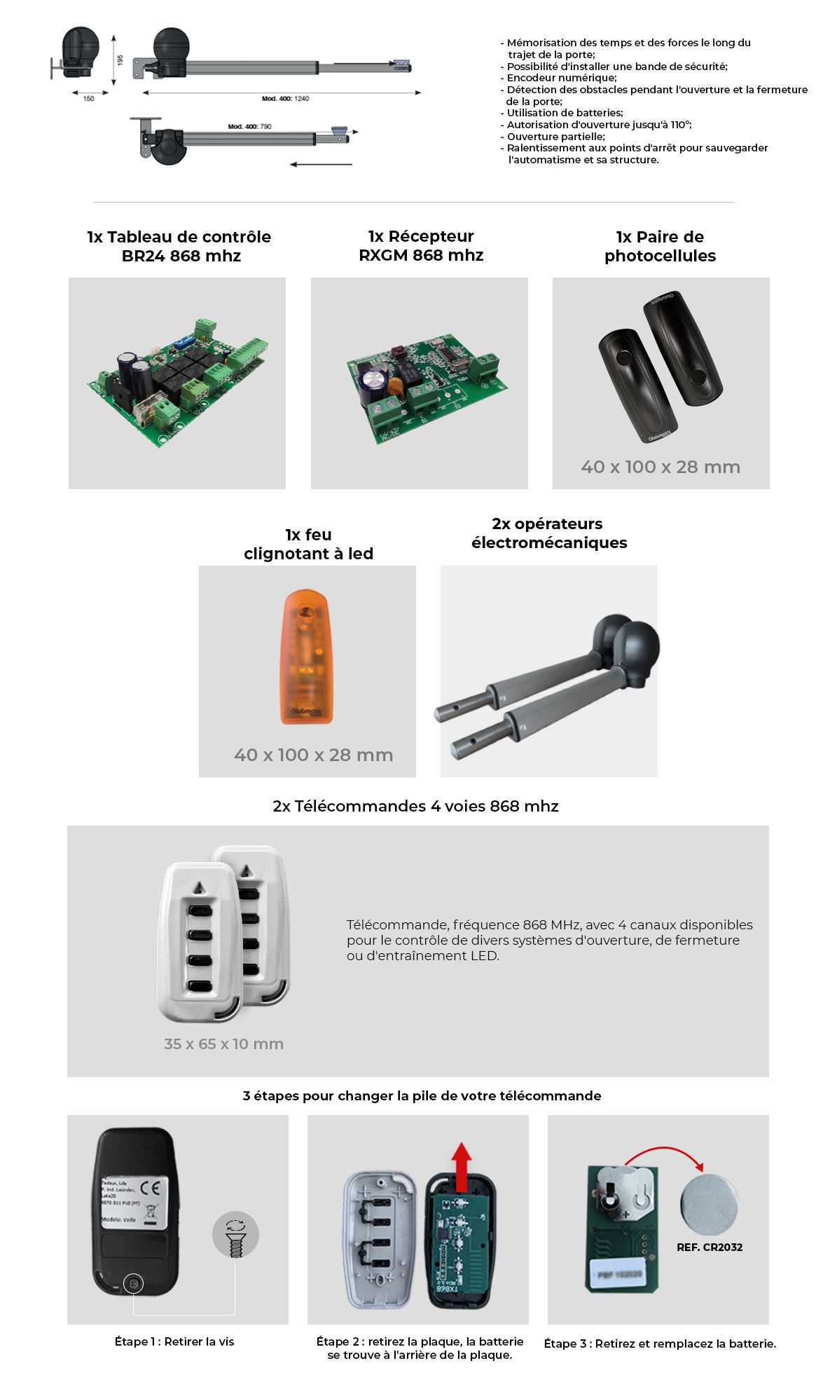 Automatisme à vis sans fin Tucan 400