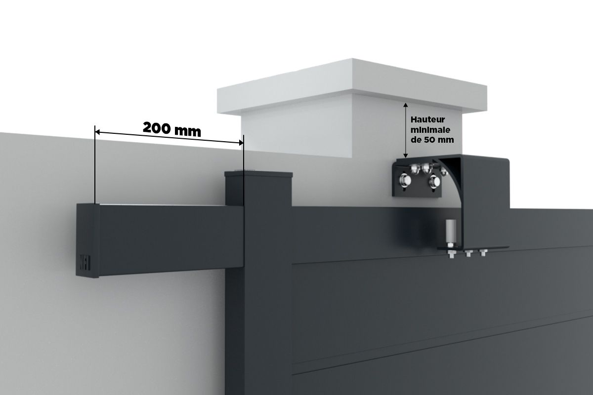 Espace pour l'Équerre de Guidage portail Sur Mesure