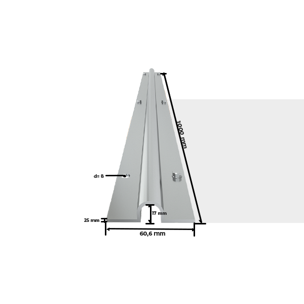 Dimensions Rail au Sol Aluminium