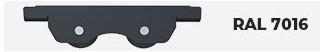 Couleur RAL 7016 Galet Portail Coulissant Sur Mesure
