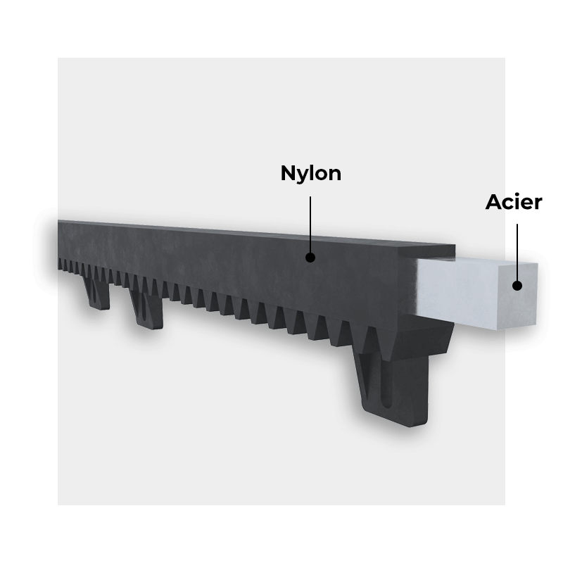 Crémaillère Nylon avec Renfort Portail Coulissant Sur Mesure